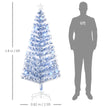HOMCOM 6FT Artificial Fibre Optic Christmas Tree Seasonal Decoration w/ LED Lights Pre-Lit Easy Store White Blue – view 3