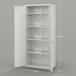 White lockable steel office cabinet – image 3
