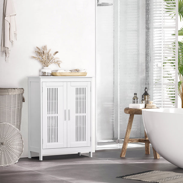 White bathroom floor cabinet – image 2