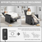 Power Recliner Chair, Reclining Chair with Remote, Pocket Springs, Silent Motor and Side Pockets, Black