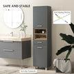 Tall matte grey bathroom cabinet – image 6