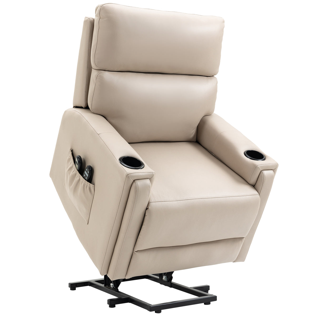 135° Power Lift Massage Recliner with Heat – Beige