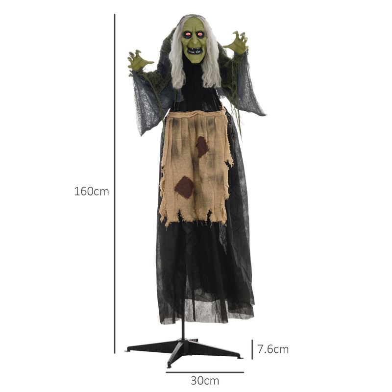 160cm Animated Hunchback Witch with Glowing Eyes & Sound – image 3 of 9