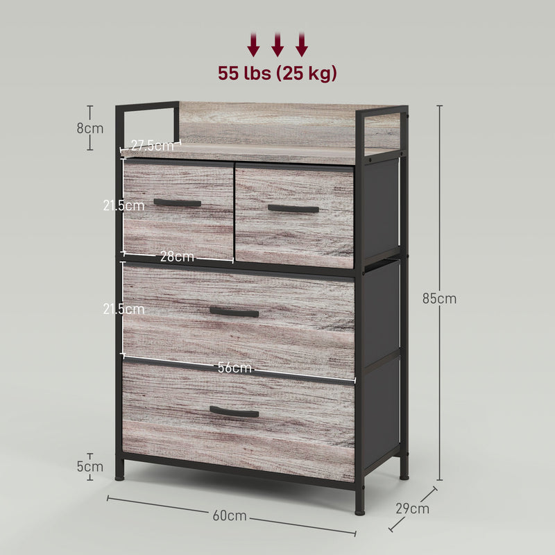 Rustic 4-drawer fabric chest – image 3