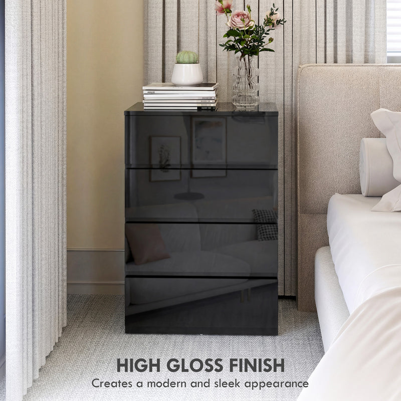 HOMCOM Chest of Drawers, 4-Drawer Storage Cabinets, Modern Dresser, Storage Drawer Unit for Bedroom – view 5