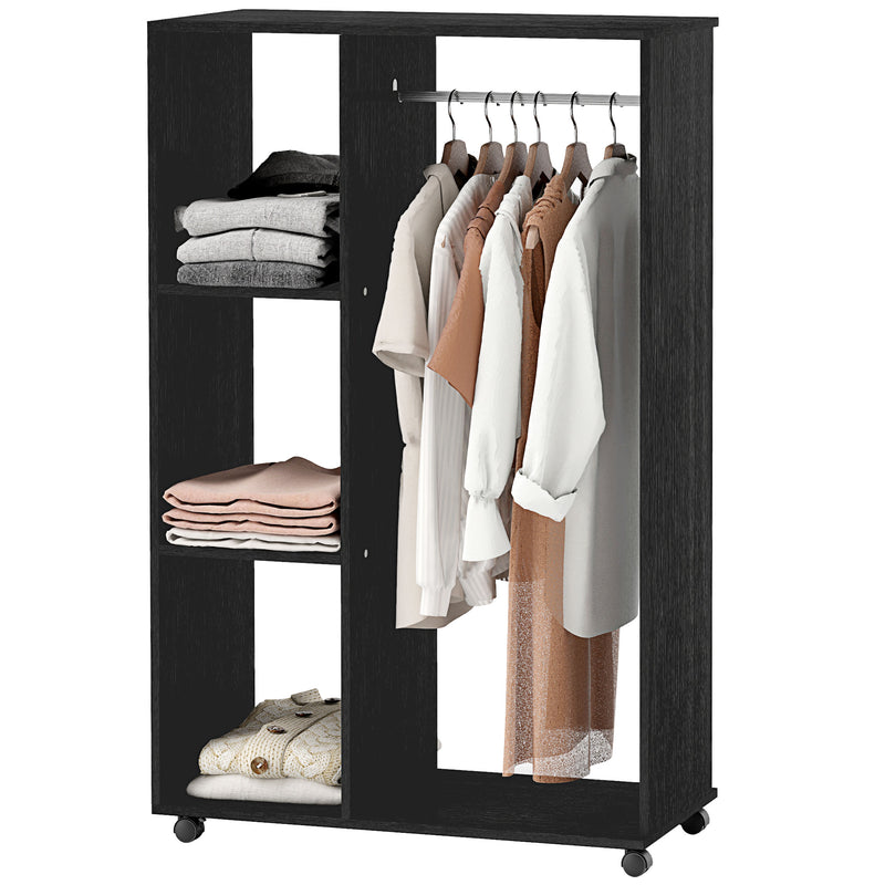 Black open wardrobe on wheels – image 10