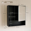 HOMCOM Bathroom Mirror Cabinet, Wall-Mounted Bathroom Cabinet with Mirror Door, Adjustable Shelves, Black – view 3