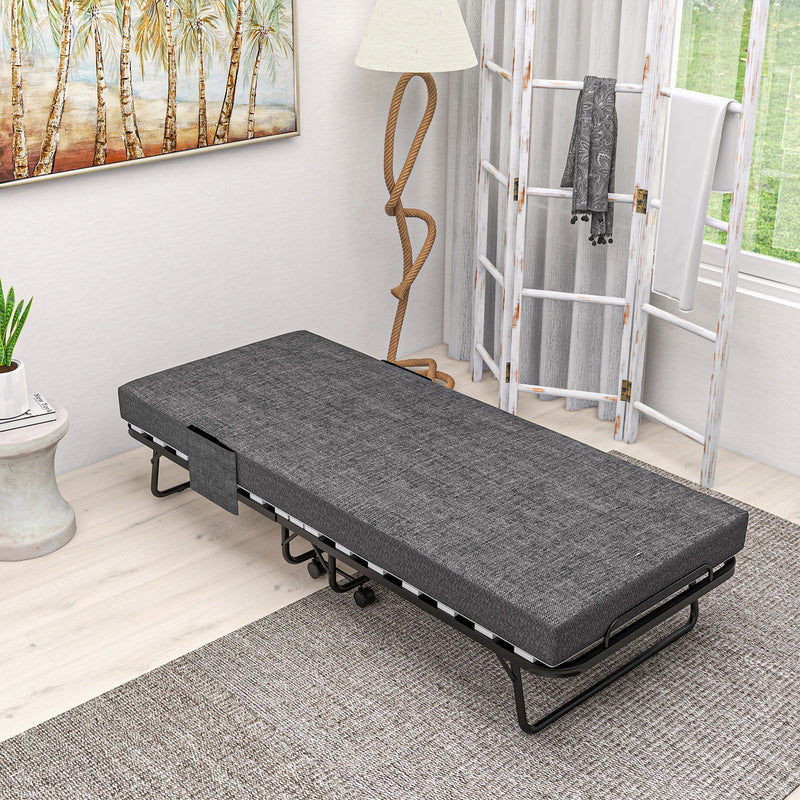 Dark grey single folding bed – image 8