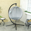 Leaf-pattern hanging egg chair – image 9