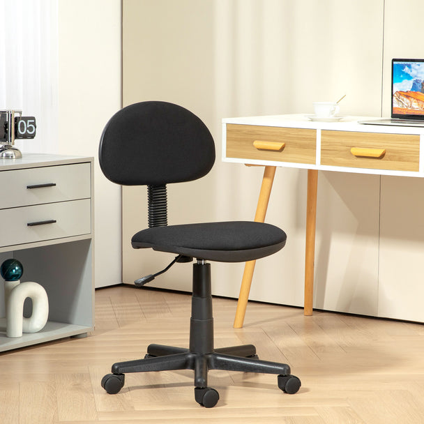 Small black armless office chair – image 2
