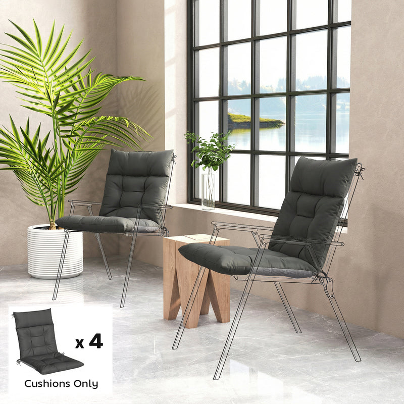 High-back chair cushions dark grey – image 10