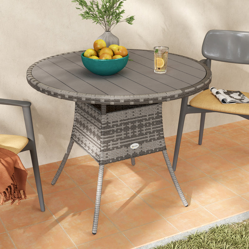 90 cm rattan garden dining table – image 9
