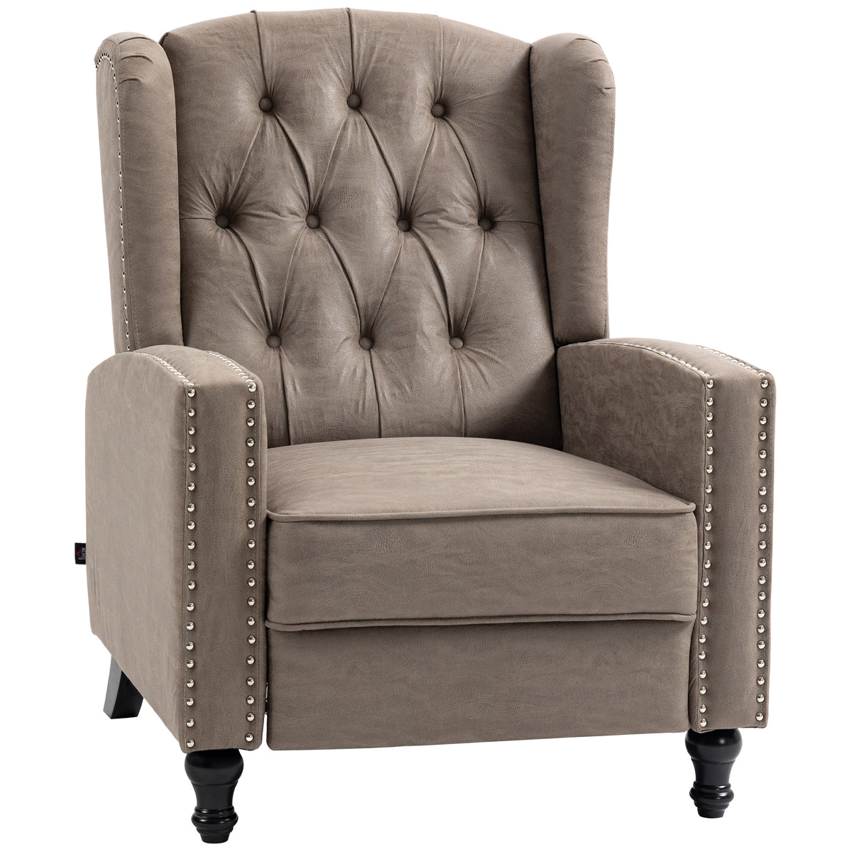165° Chesterfield Recliner Armchair with Footrest – Brown