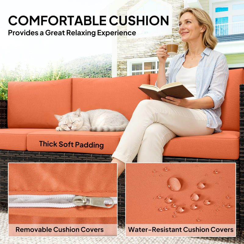3-seater rattan garden sofa – image 5