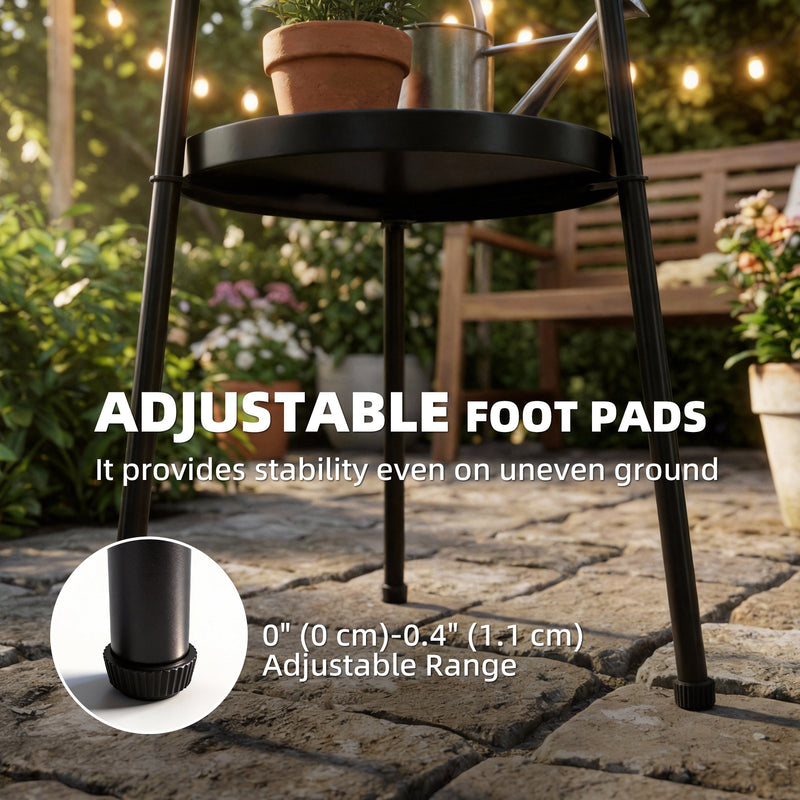 2-tier round garden side table black – image 5