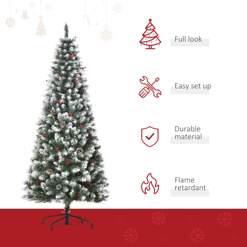 6ft pencil tree with berries and pine cones – image 4