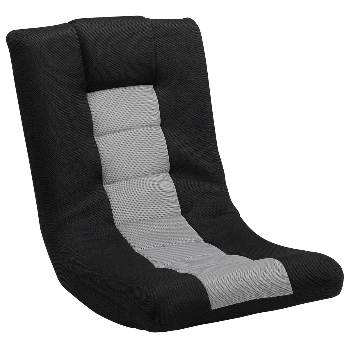 Folding Floor Chair with 3-Position Back & Swivel Base – Black