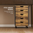 HOMCOM Five-Drawer Filing Cabinet - Rustic Brown – view 6