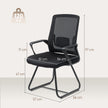 HOMCOM Desk Chair No Wheels, Office Chair with Mesh Back, Lumbar Support, Metal Base for Waiting Room, Conference Room – view 3