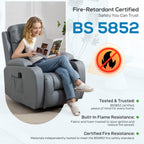 Massage Recliner Armchair, PU Leather Recliner Chair, Grey