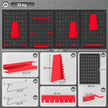 38-Piece Wall-Mounted Tool Pegboard Set with 4 Panels – Black/Red – image 3 of 9