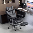 HOMCOM Leathaire Reclining Office Chair with Lumbar Support Pillow - Black – view 2