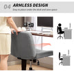 HOMCOM Armless Office Chair No Wheels, Linen Fabric Criss Cross Legged Desk Chair with Wide Seat, Thick Padding, Tilt – view 7