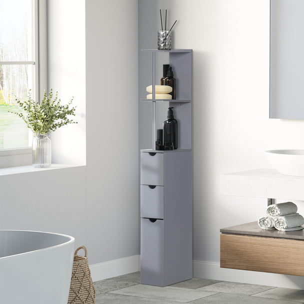 Slim grey bathroom cabinet – image 2