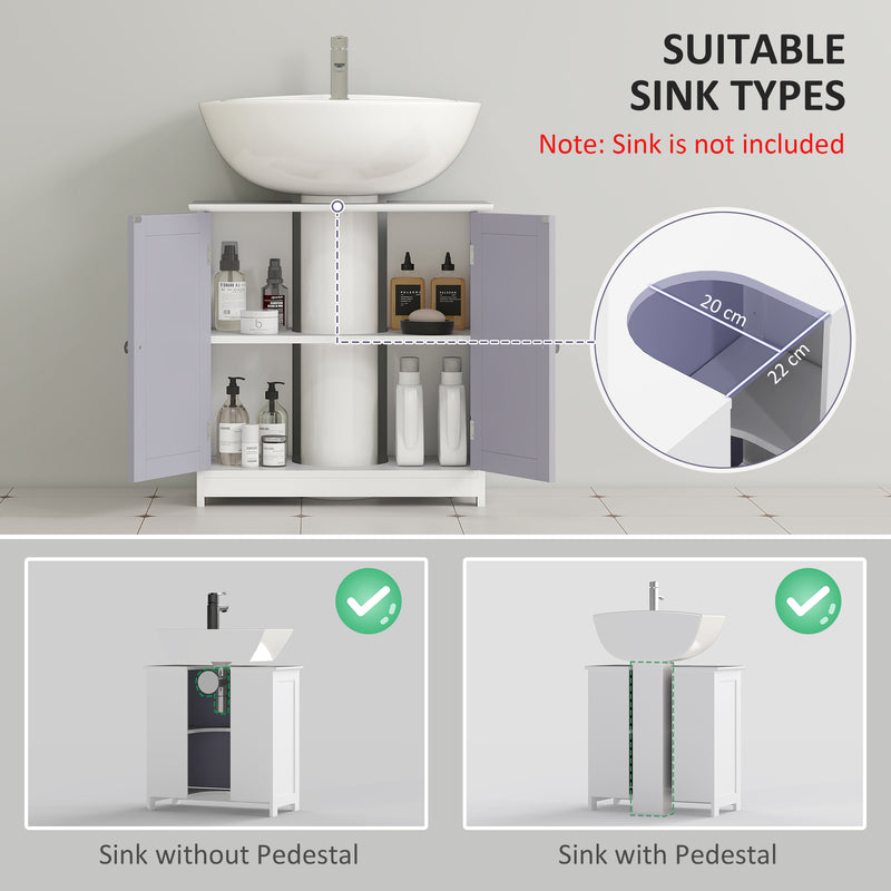 Grey & white under sink cabinet – image 4
