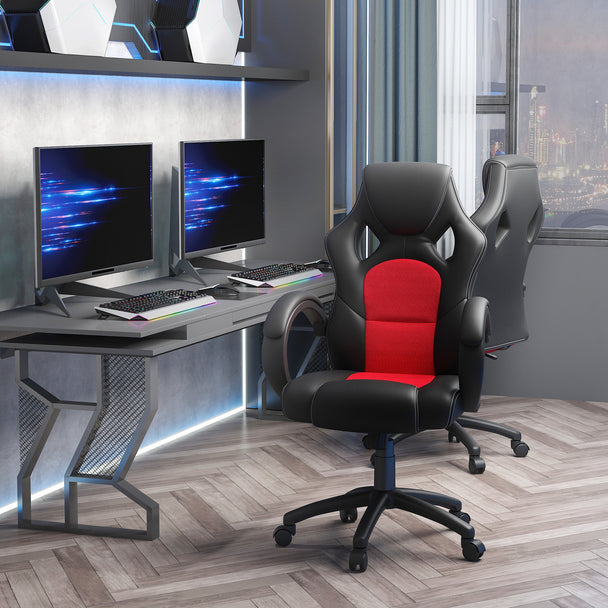 Faux leather swivel office chair – image 2