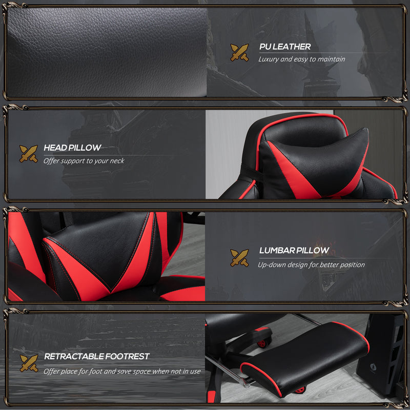 Racing gaming chair with footrest – image 7