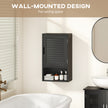 40 cm louvred bathroom wall cabinet in black – image 6