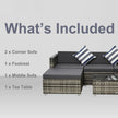 5-piece mixed grey rattan corner sofa set – image 7