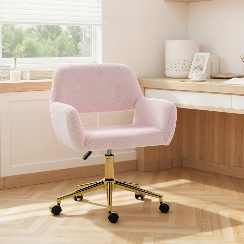 HOMCOM Faux Fur Rabbit Chair - Light Pink – view 9