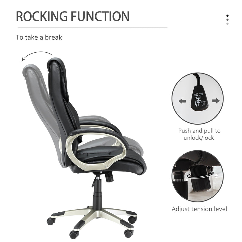 High-back faux leather office chair – image 5