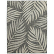 Grey indoor and outdoor flat-woven rug with leaf pattern, 230 x 160 cm