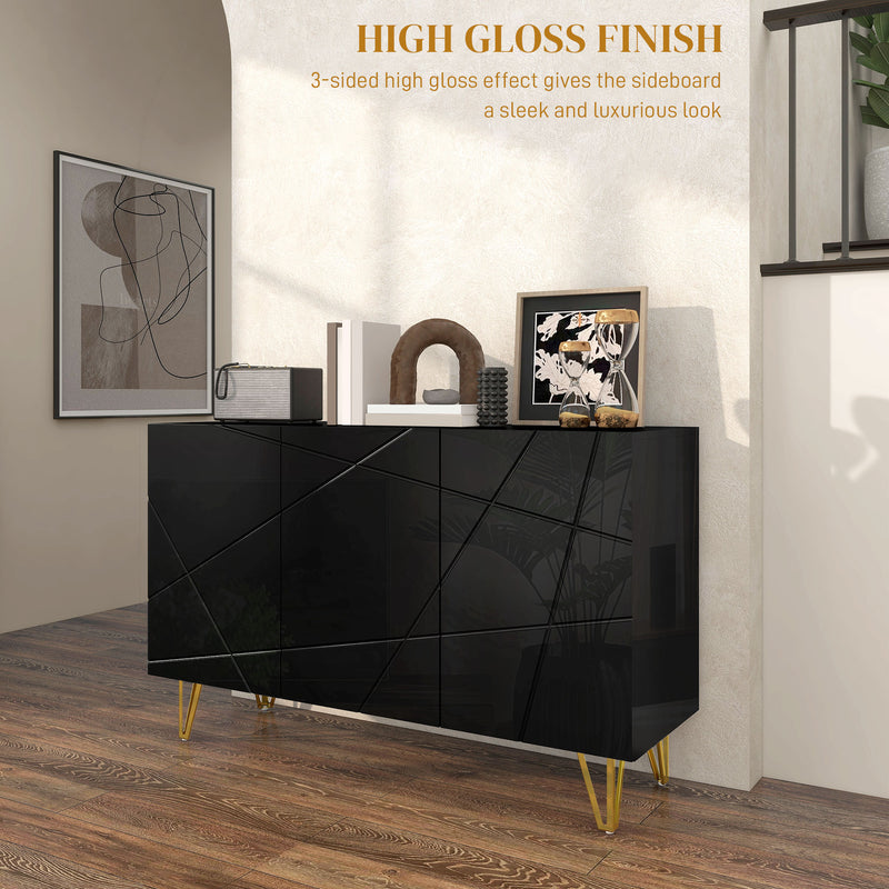 Black gloss hairpin sideboard – image 4
