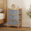 HOMCOM Chest of Drawers, 3 Fabric Drawers Narrow Dresser with Bamboo Frame, Light Grey – view 10