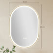 HOMCOM Bathroom Mirror with LED Lights, 100x70cm Oval Bathroom Mirror, Dimmable, Bluetooth, Anti-Fog, Gold Tone – view 3