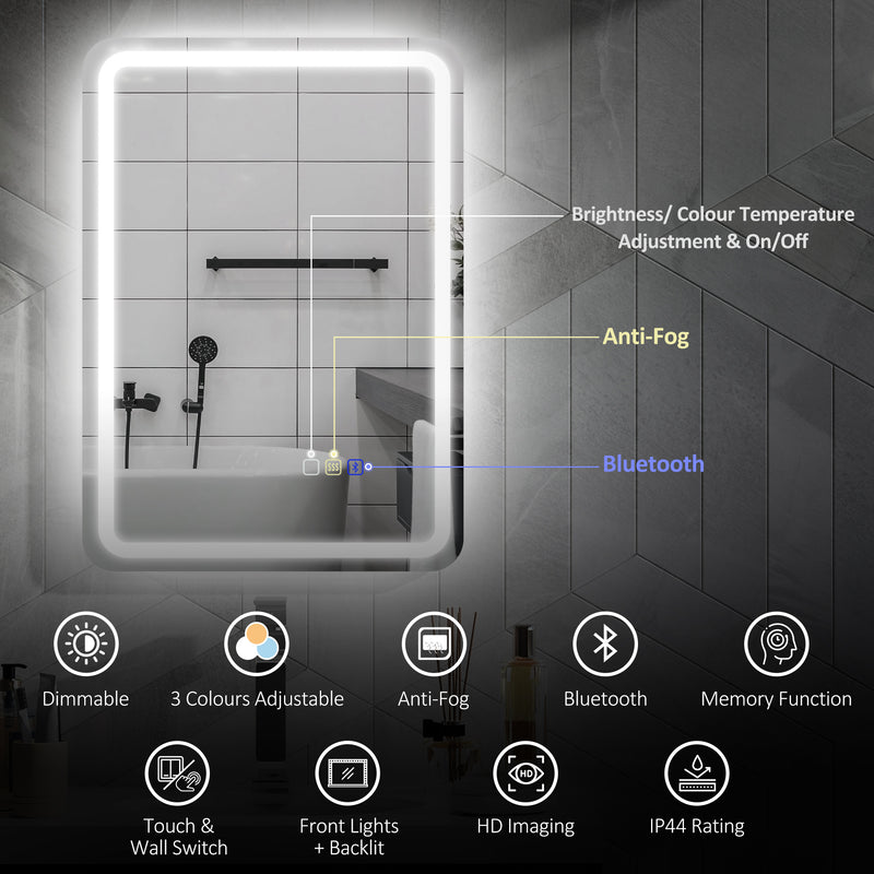 70 x 50 cm Bluetooth LED mirror – image 4