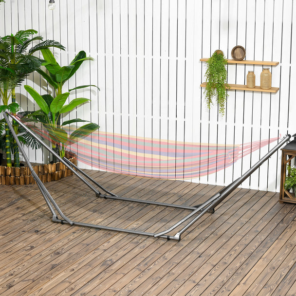 Outsunny 3 in 1 Foldable Hammock Stand, Portable Hanging Chair Stand with Metal Frame, Clothes Drying Rack, Load – view 2