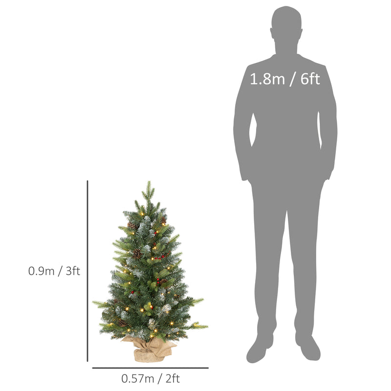 Set of 2 3ft pre-lit Christmas trees – image 3