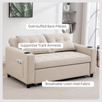 Two-Seater Pull-Out Sofa Bed - Beige