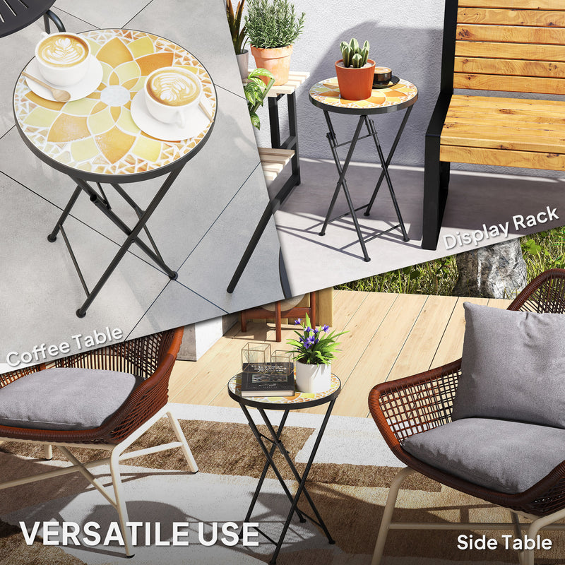 Mosaic folding garden side table yellow – image 7