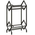50 CD Storage Rack, 2-Tier Metal CD Storage Unit, Free Standing, Easy to Assemble, Black