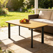 Slatted composite garden coffee table brown – image 9