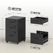 HOMCOM Three Drawer Wood-Effect Filing Cabinet - Black – view 3