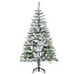 5ft snow-flocked artificial pine Christmas tree on a steel base