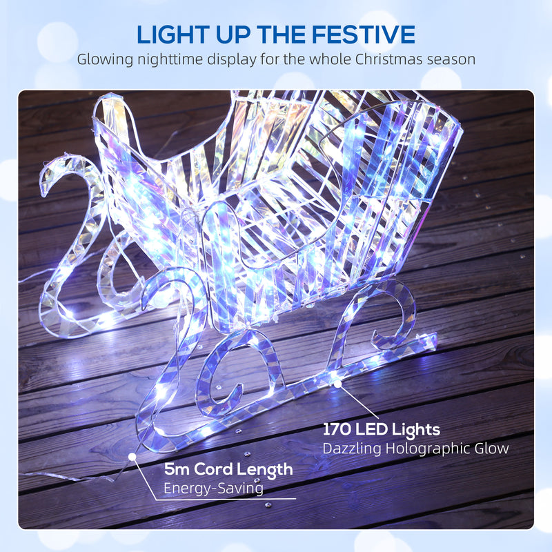 Close-up of LED lights on the Christmas figures
