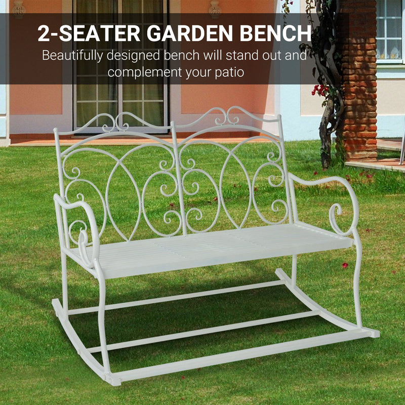 White rocking garden bench – image 5